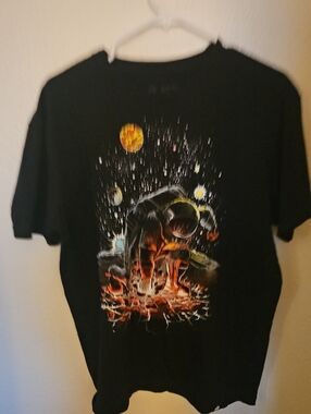 Black Astronaut Graphic Tee - Men's Casual Shirt